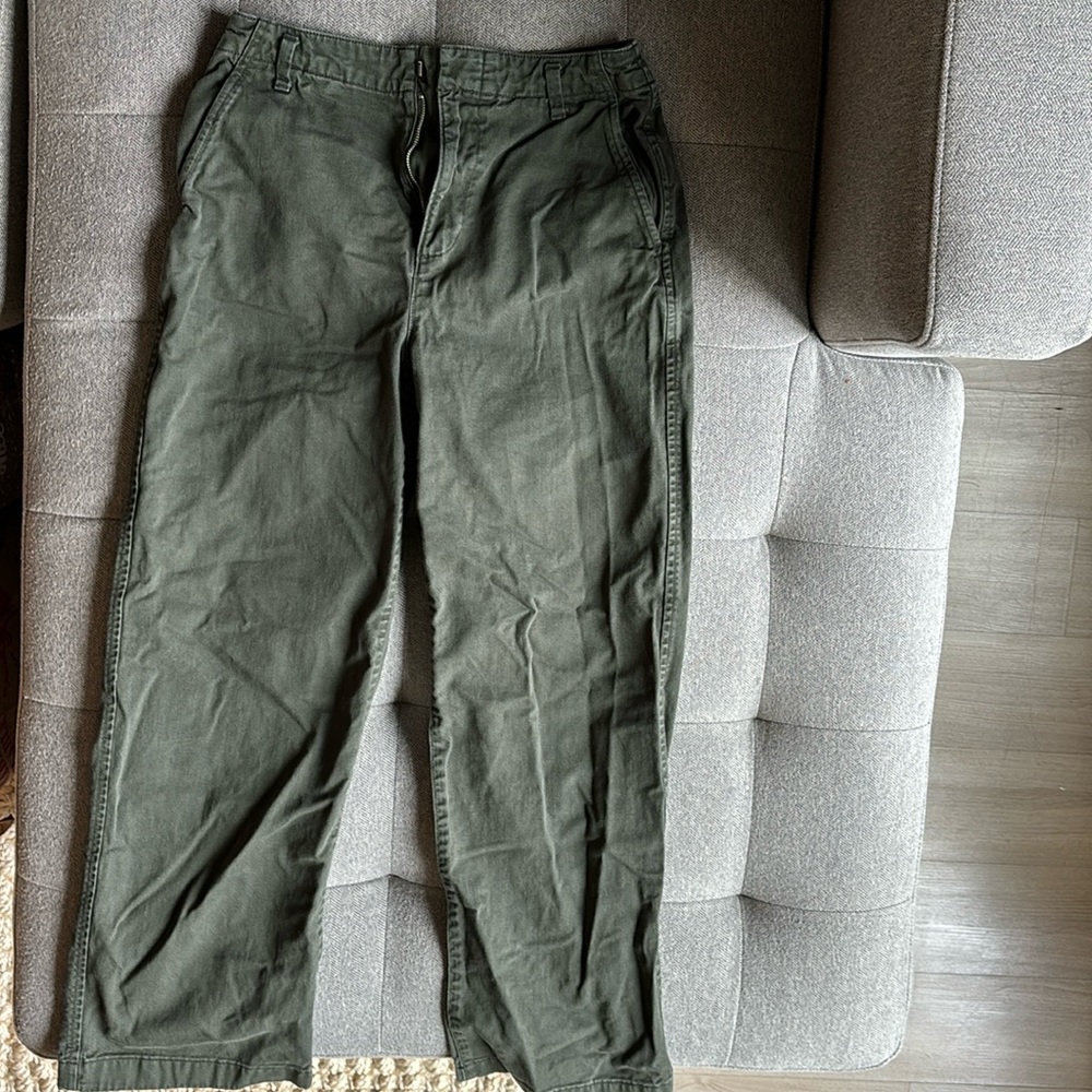 Dark Green Straight Pants